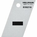 Hillman Angle-Cut Symbol, Character: Hyphen, 1-1/2 in H Character, Blk Character, Silver Background, Mylar 839216